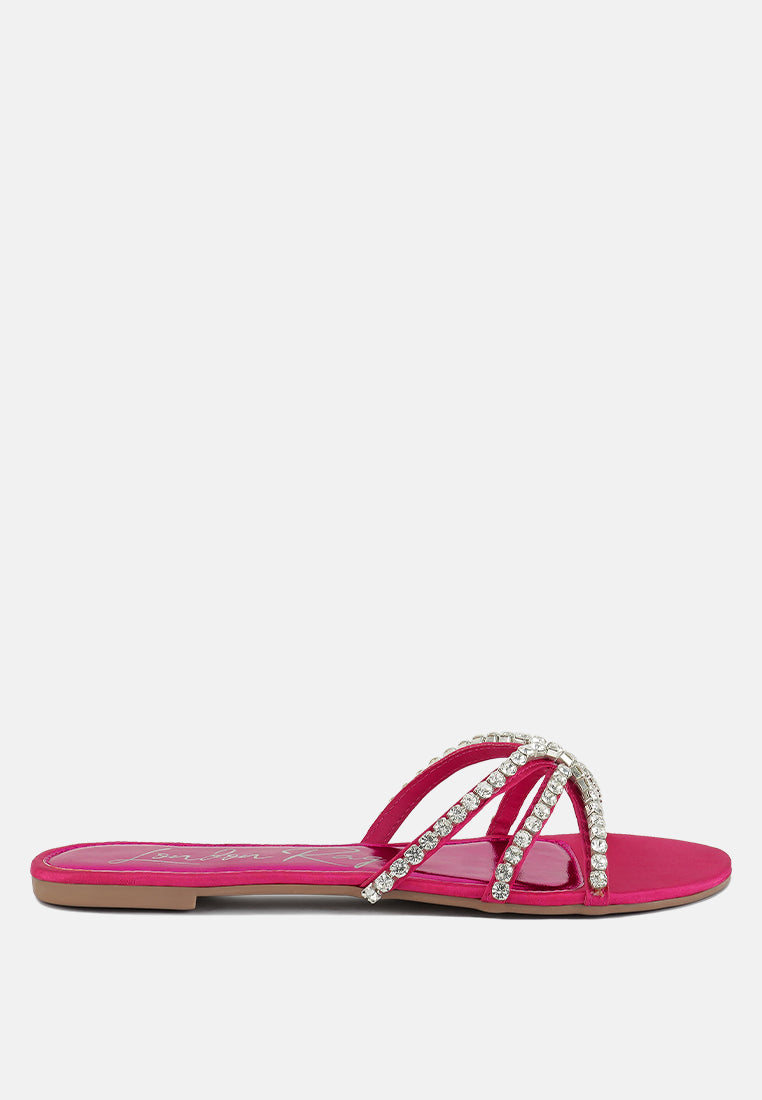 Mezzie Diamante Embellished Flat Sandals-5