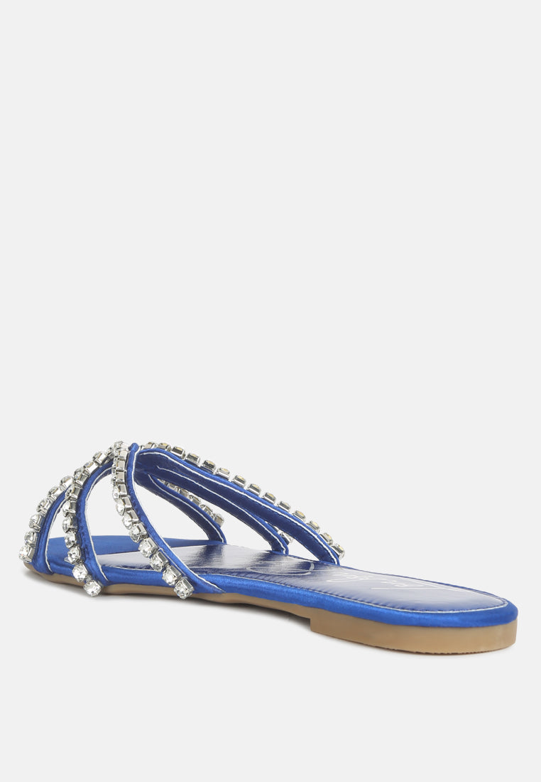 Mezzie Diamante Embellished Flat Sandals-2