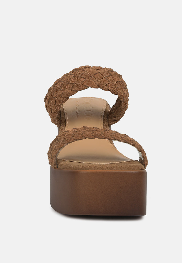 Misaki Woven Suede Strap Platform Sandals-1