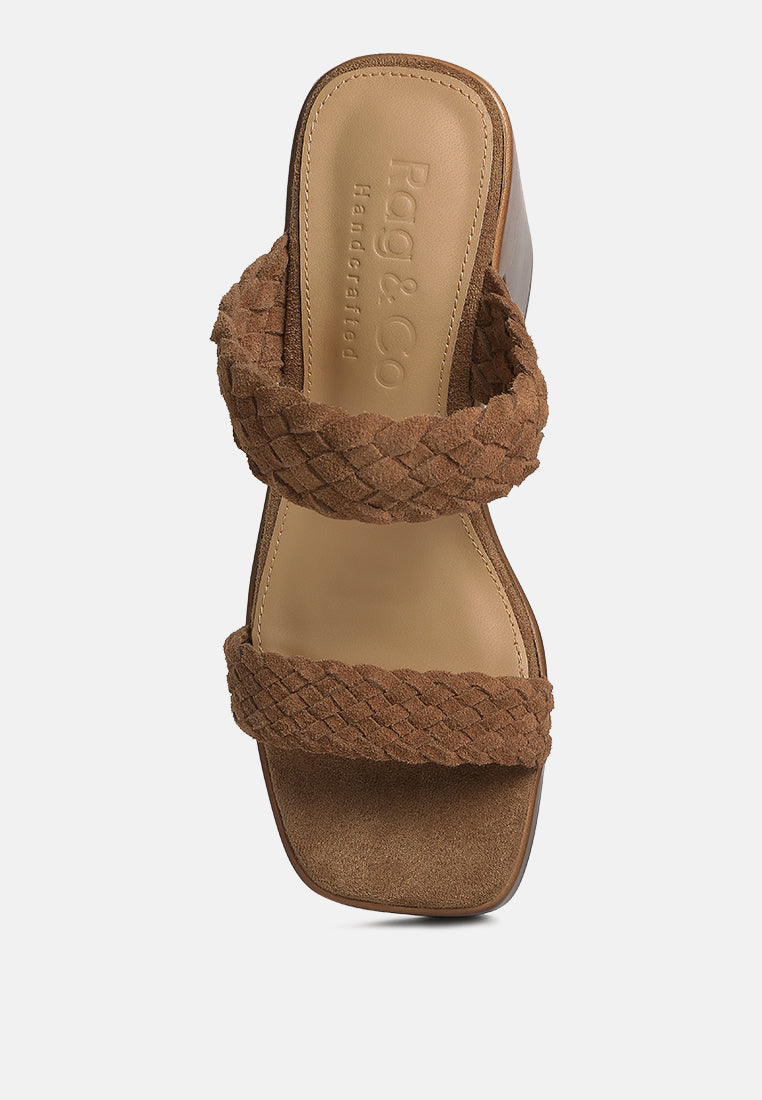 Misaki Woven Suede Strap Platform Sandals-4