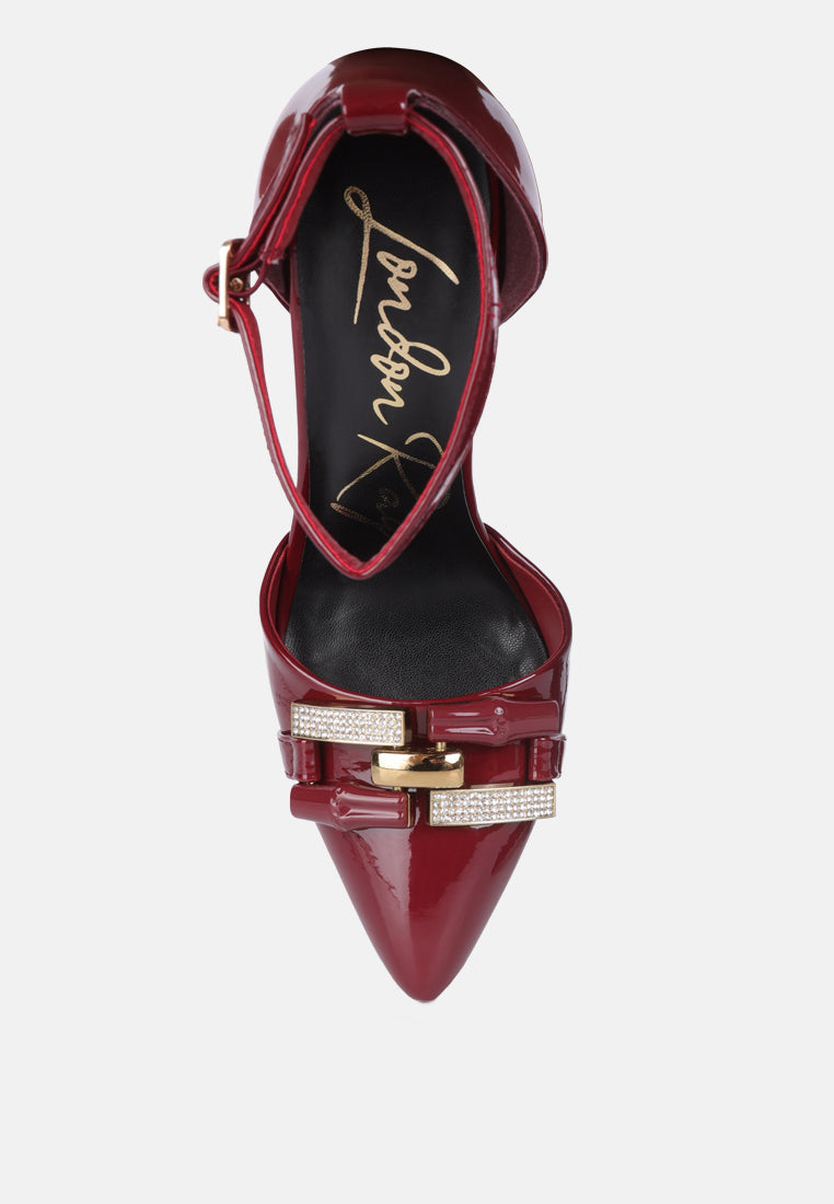 Mocktail Buckle Embellished Stiletto Heels-3