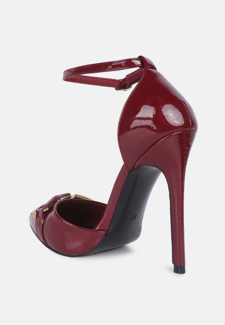 Mocktail Buckle Embellished Stiletto Heels-2