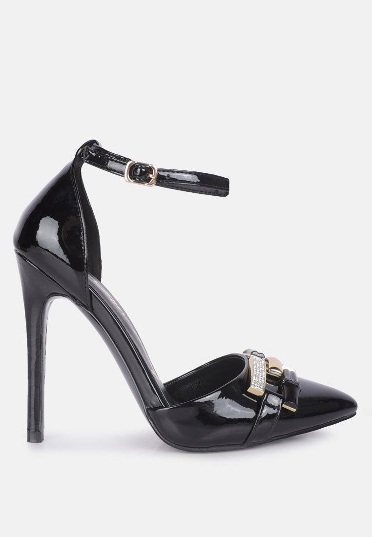 Mocktail Buckle Embellished Stiletto Heels-6