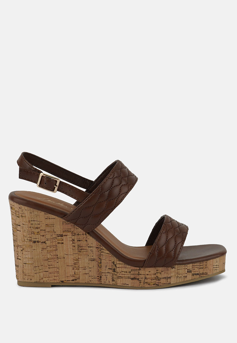 Mohana Quilted High Wedge Heel Sandals-5