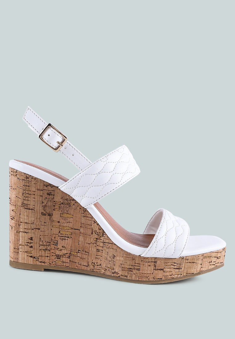 Mohana Quilted High Wedge Heel Sandals-0