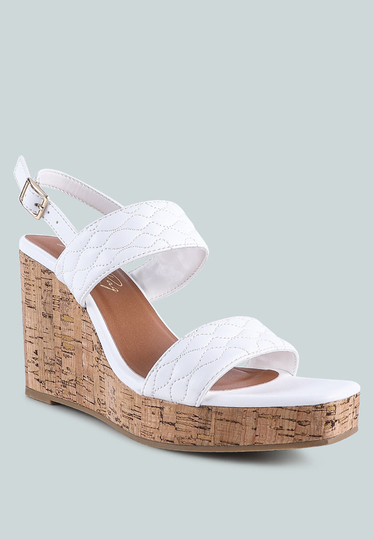 Mohana Quilted High Wedge Heel Sandals-1