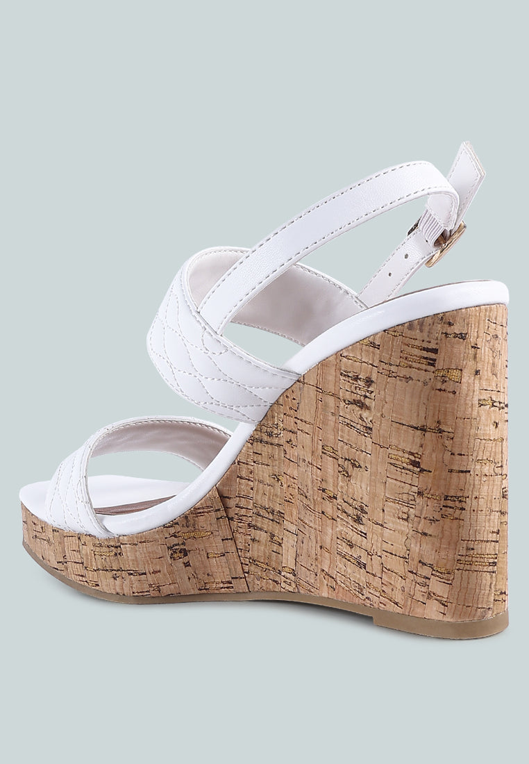 Mohana Quilted High Wedge Heel Sandals-2