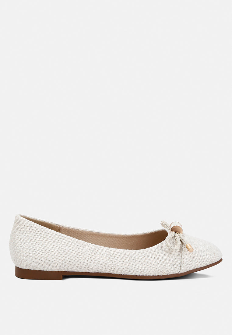 Moi Metallic Embellished Flat Ballerinas-5