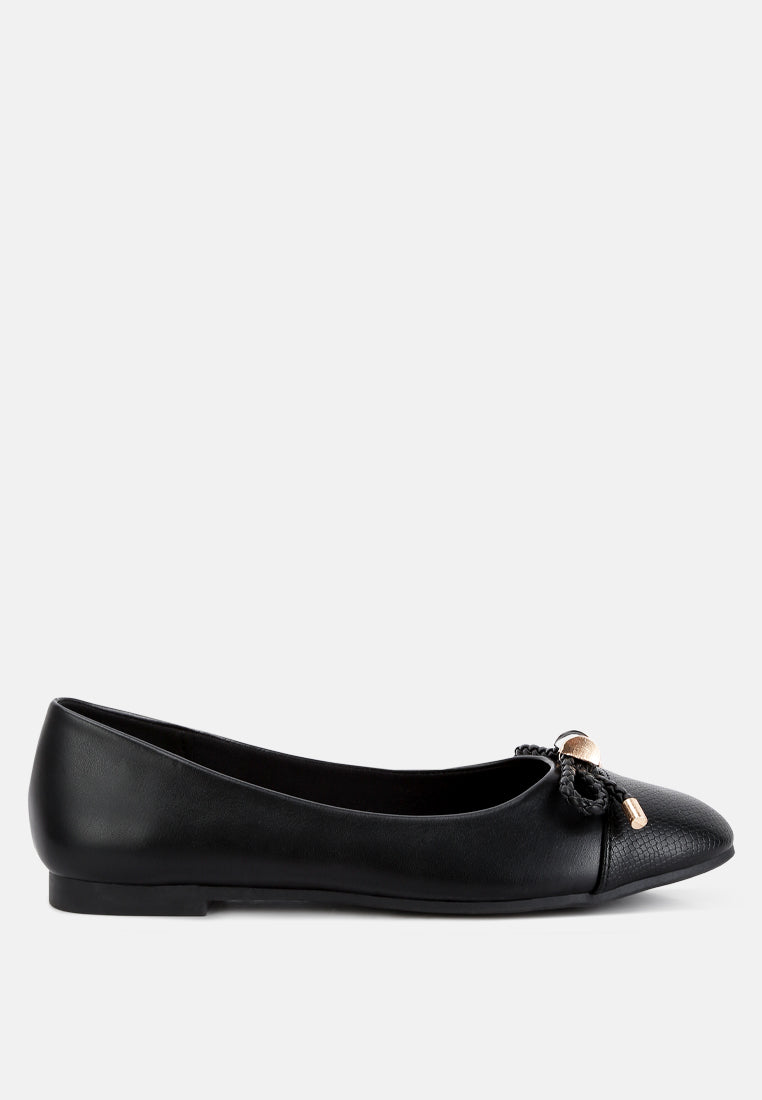Moi Metallic Embellished Flat Ballerinas-7