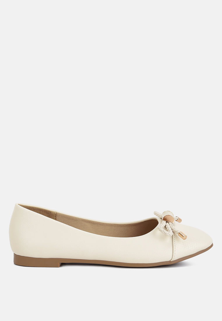 Moi Metallic Embellished Flat Ballerinas-0