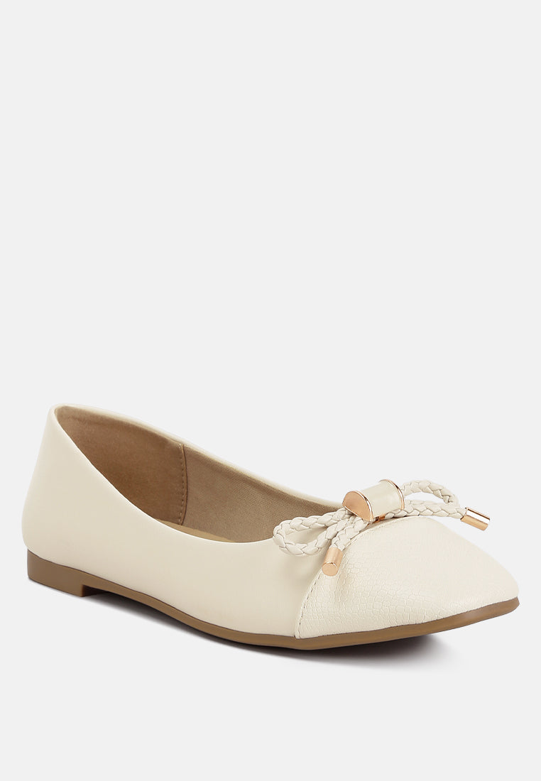 Moi Metallic Embellished Flat Ballerinas-1