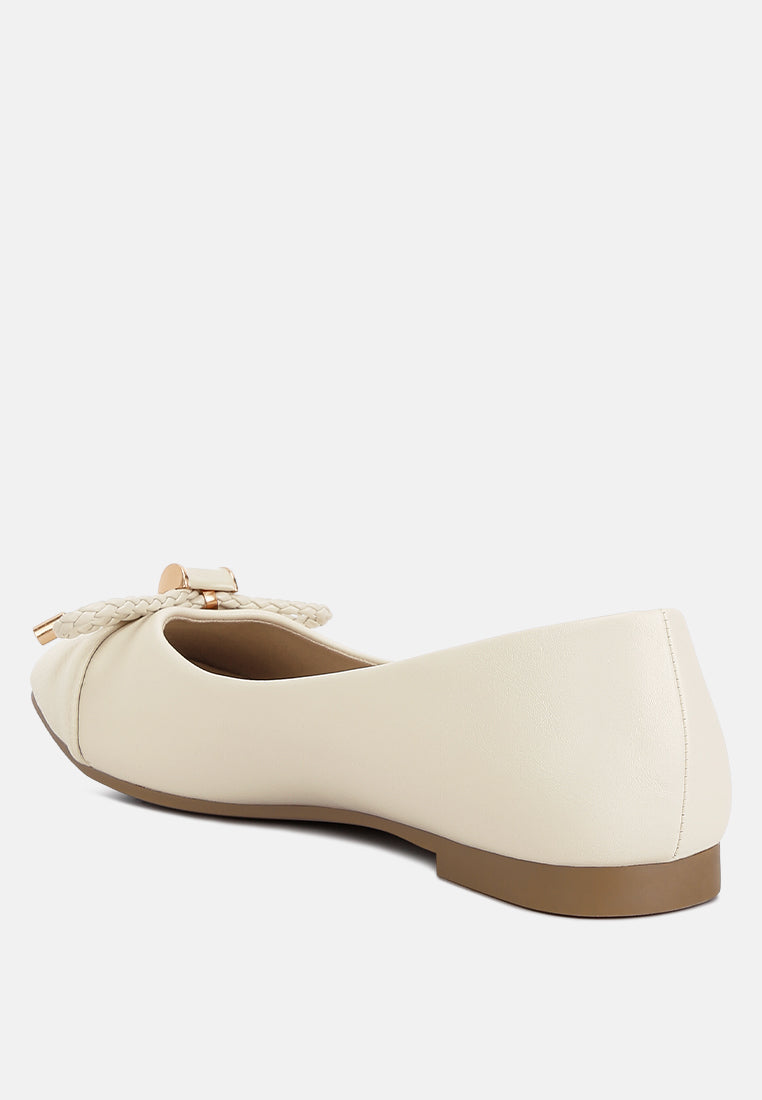 Moi Metallic Embellished Flat Ballerinas-2