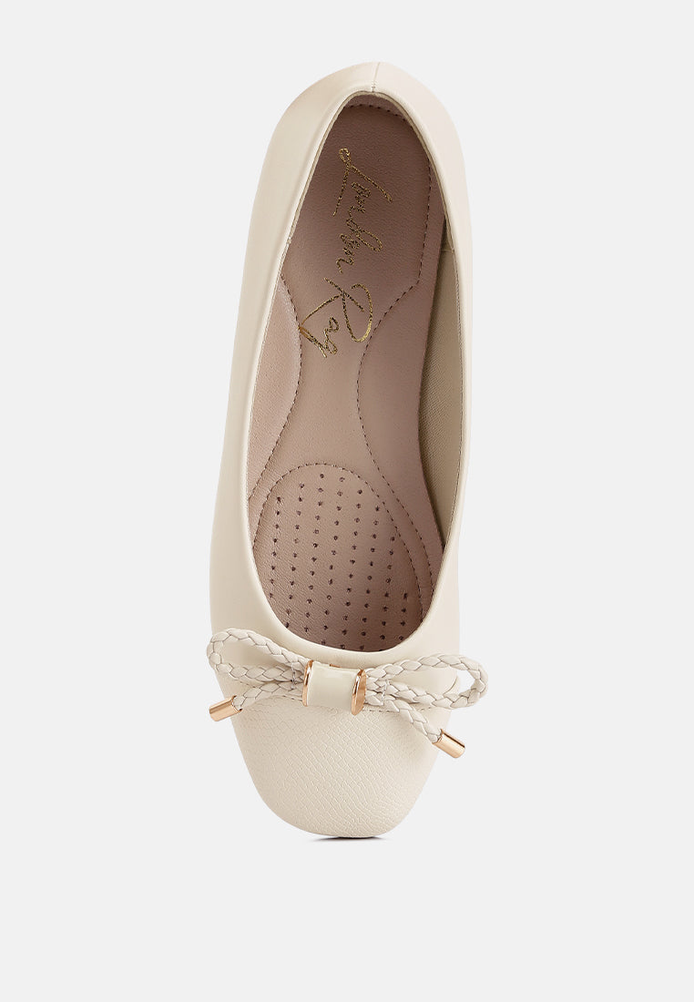 Moi Metallic Embellished Flat Ballerinas-3