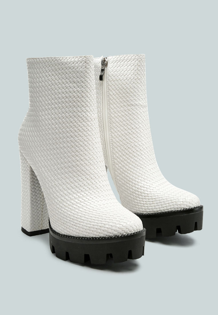 Moleski Textured Block Heeled Boots-1