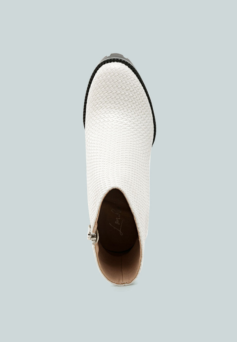 Moleski Textured Block Heeled Boots-3