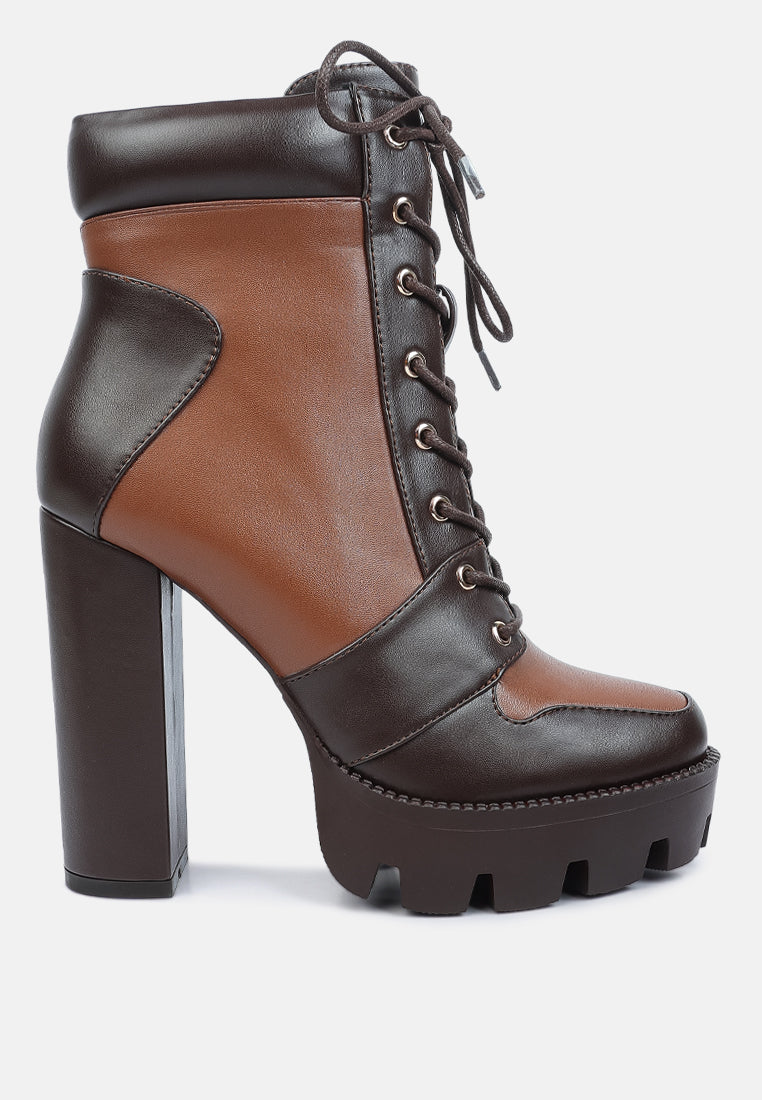 Moos Block Heel Lace Up Boots-0