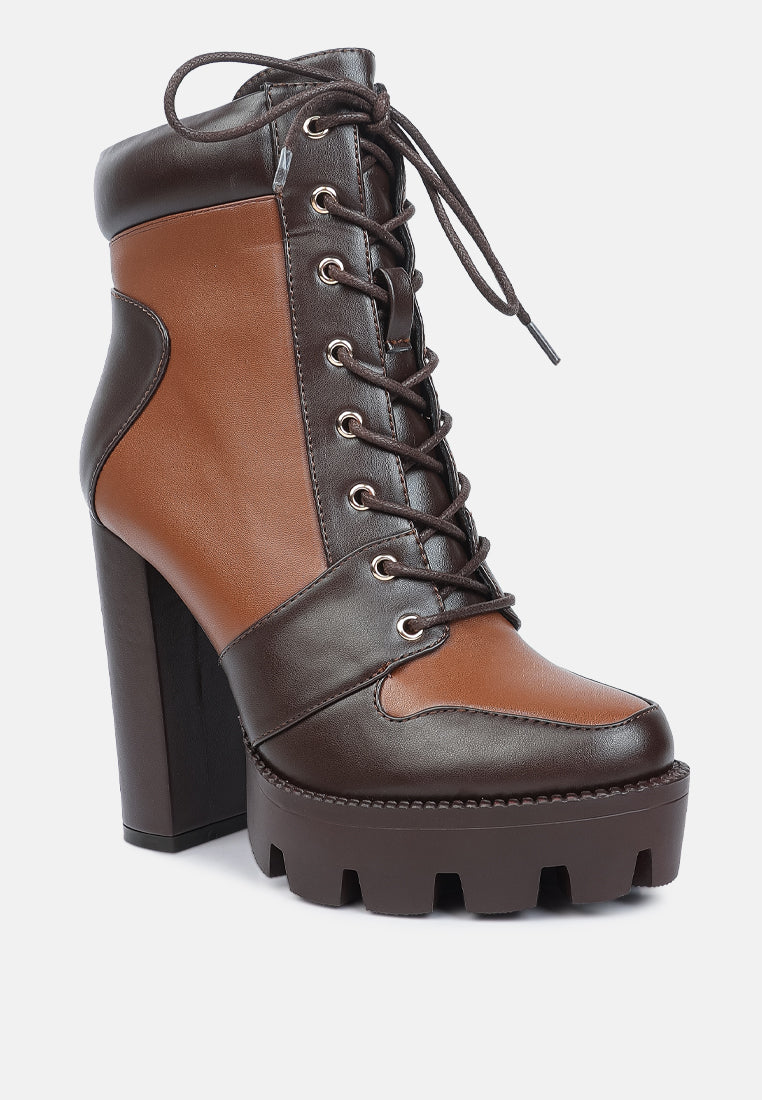 Moos Block Heel Lace Up Boots-1