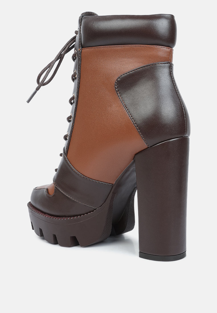 Moos Block Heel Lace Up Boots-2