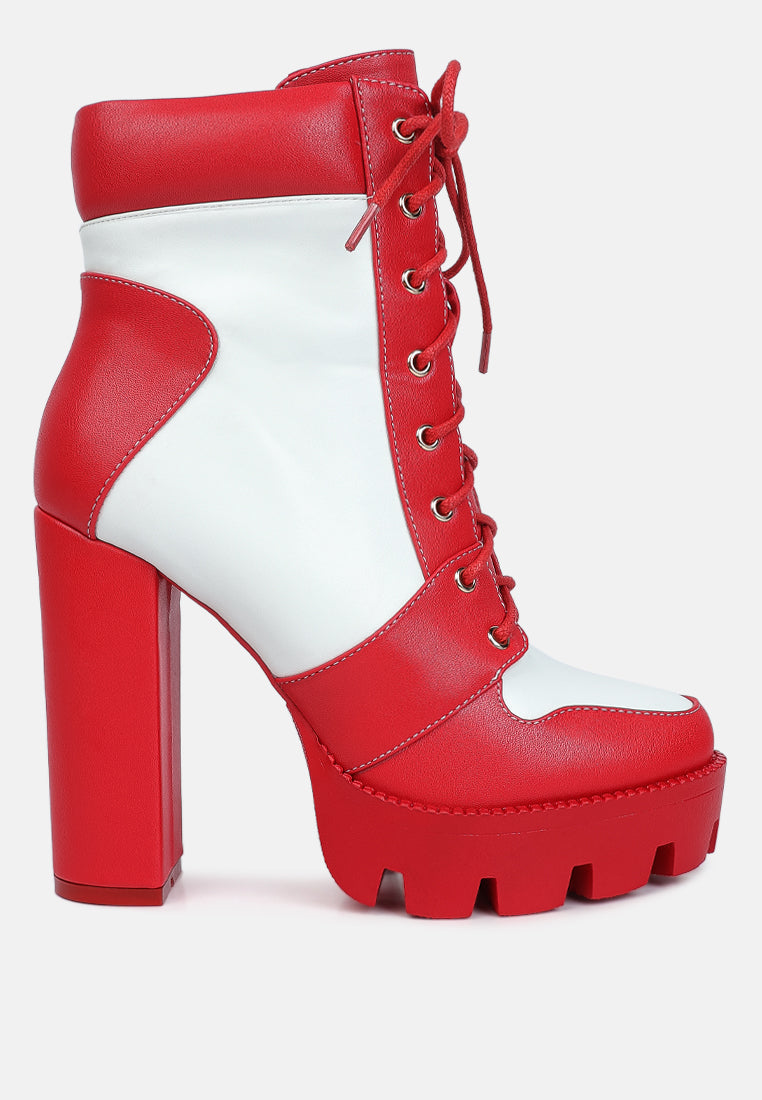 Moos Block Heel Lace Up Boots-5