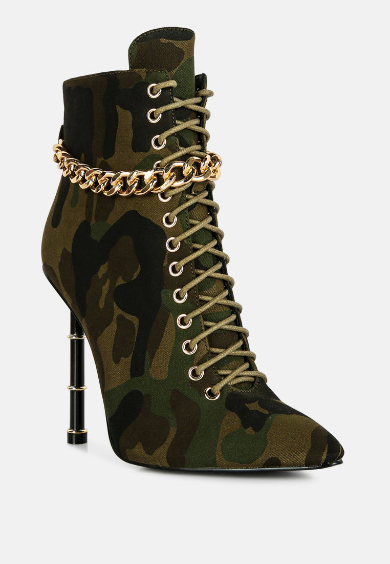 Moulin Ringed Stiletto Camouflage Ankle Boot-2