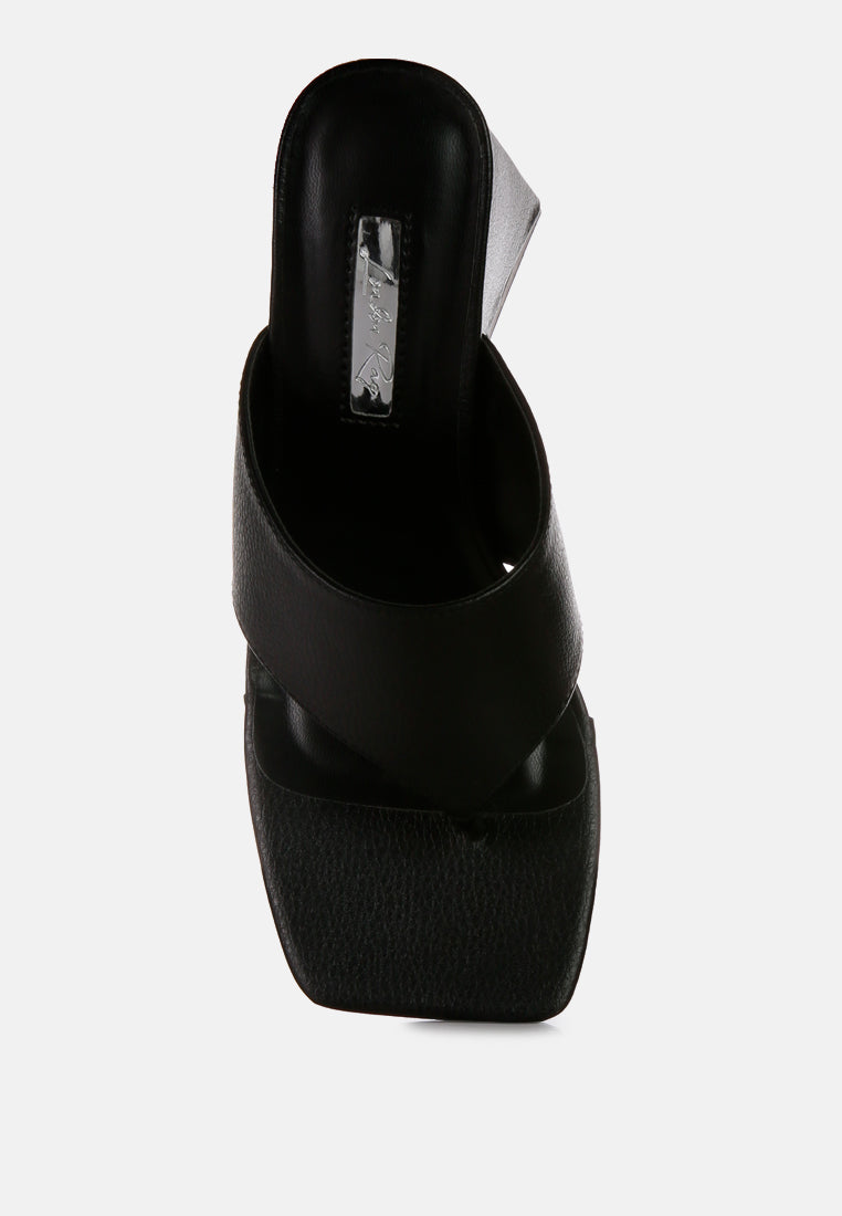 Muse Me Triangular Block Heel Thong Sandals-3