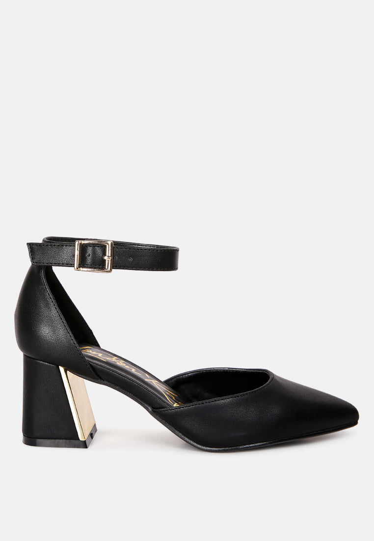 Myla Faux Leather Metallic Sling Heeled Sandals-5