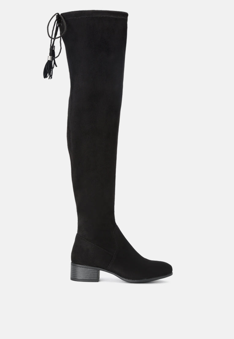 Nople Knee Boots With Drawstring-5