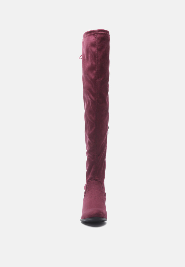 Nople Knee Boots With Drawstring-4