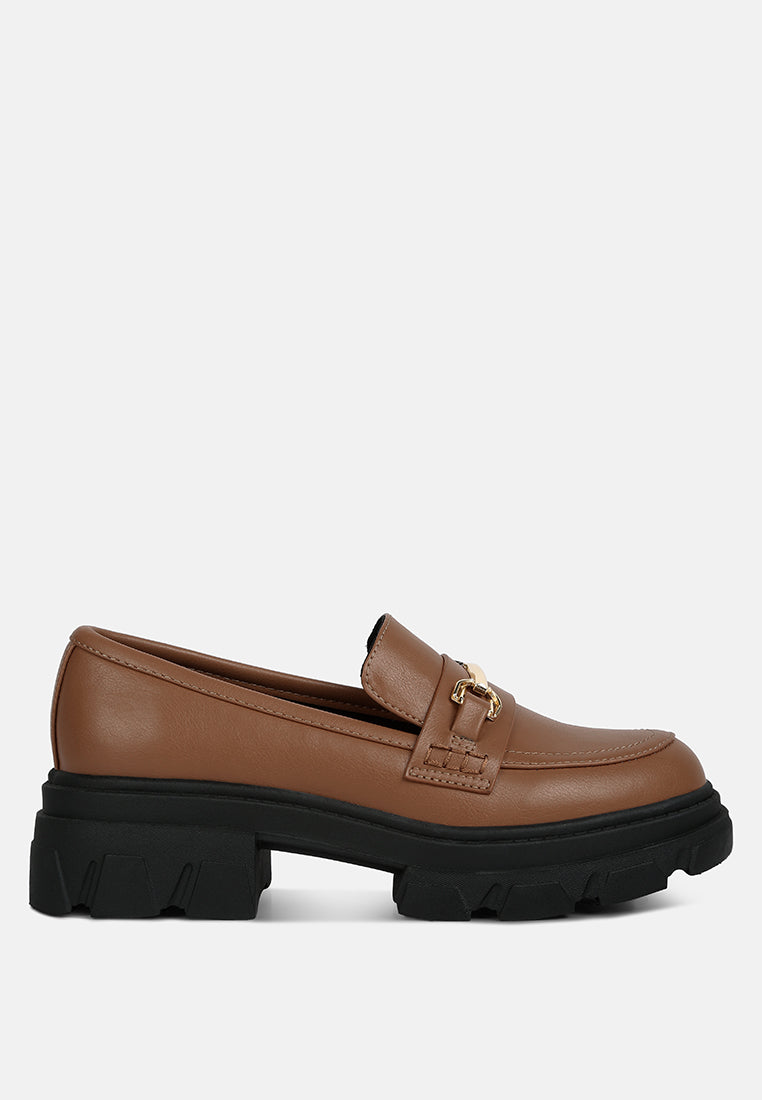 Oklyn Horsebit Emblesihed Chunky Platform Loafers-5