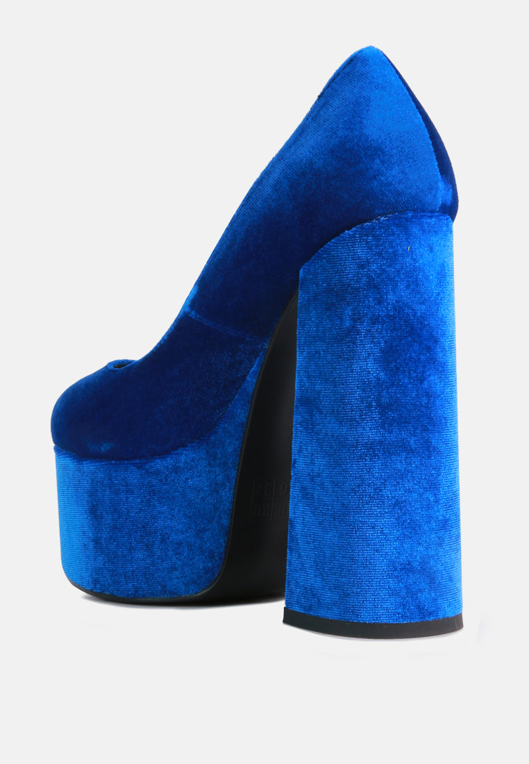 Old Novelty Platform Heel Velvet Pumps-2