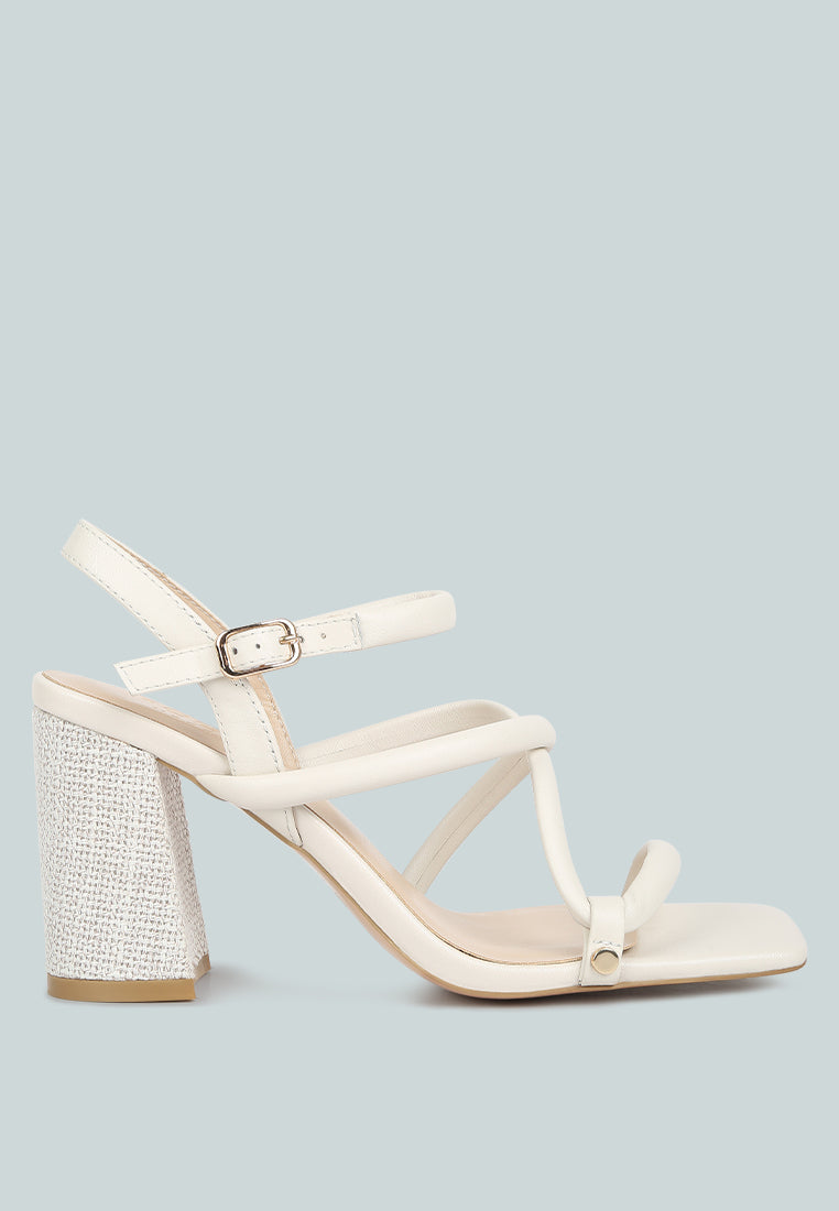 Artha Open Square Toe Block Heel Sandals-5