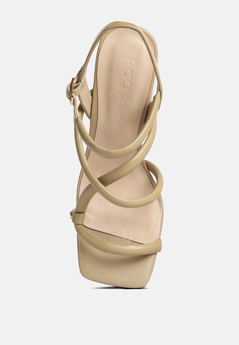 Artha Open Square Toe Block Heel Sandals-4