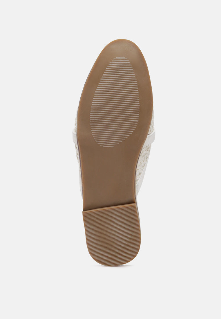 Ophelia Lattice Edge Woven Flat Mules-3