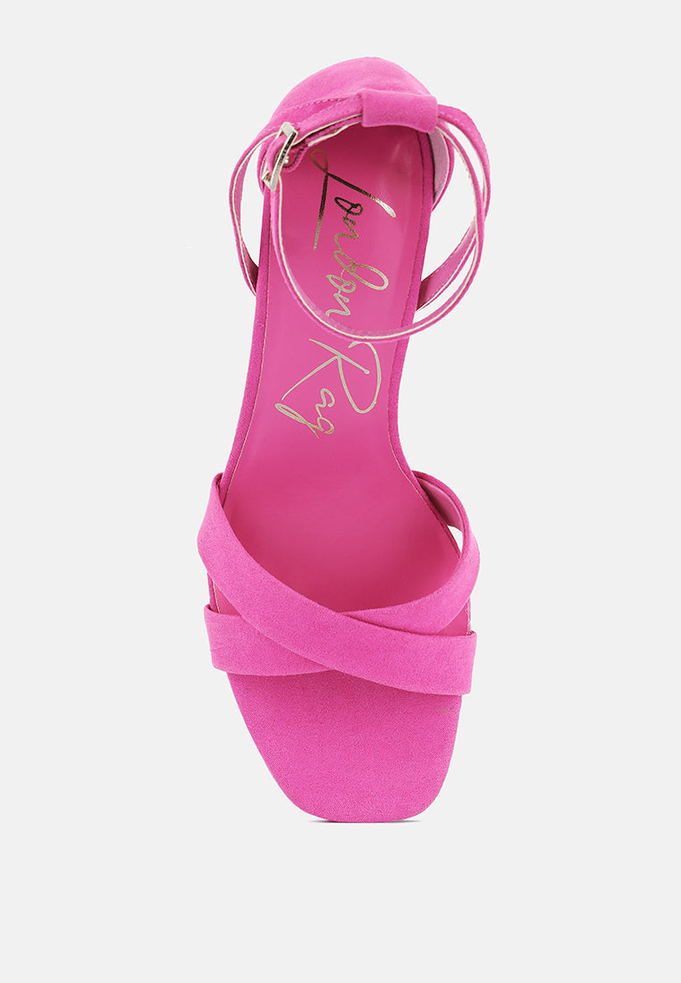Oraiku Faux Suede Cross Strap Heels-3