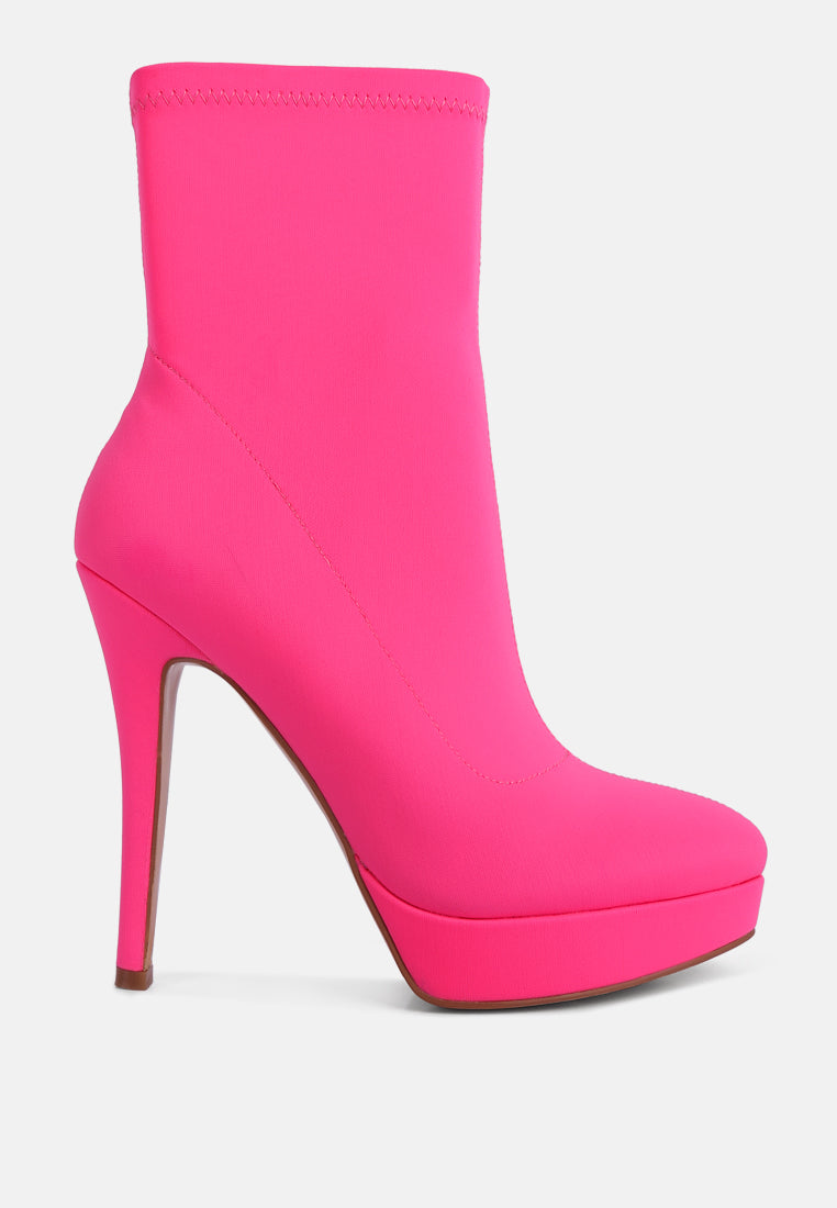 Patotie Lycra High Heel Ankle Boots-5