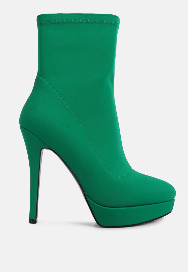 Patotie Lycra High Heel Ankle Boots-0