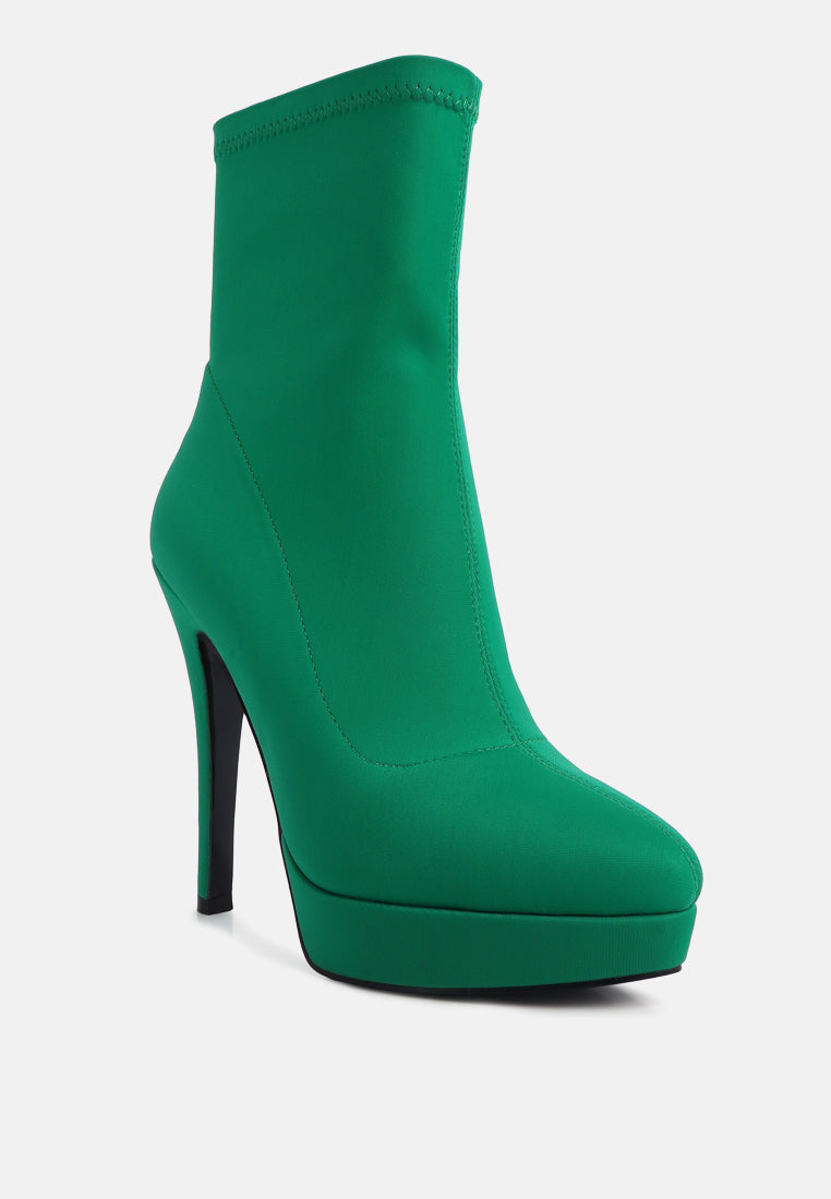 Patotie Lycra High Heel Ankle Boots-1