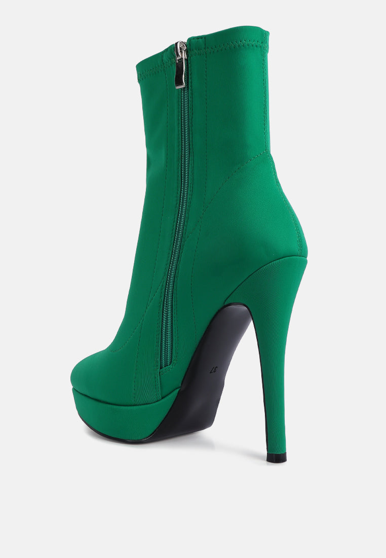 Patotie Lycra High Heel Ankle Boots-2