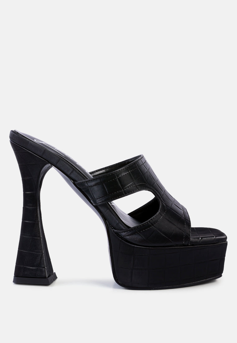 Pda Croc High Heel Platform Sandals-0