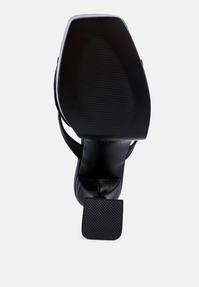 Pda Croc High Heel Platform Sandals-4