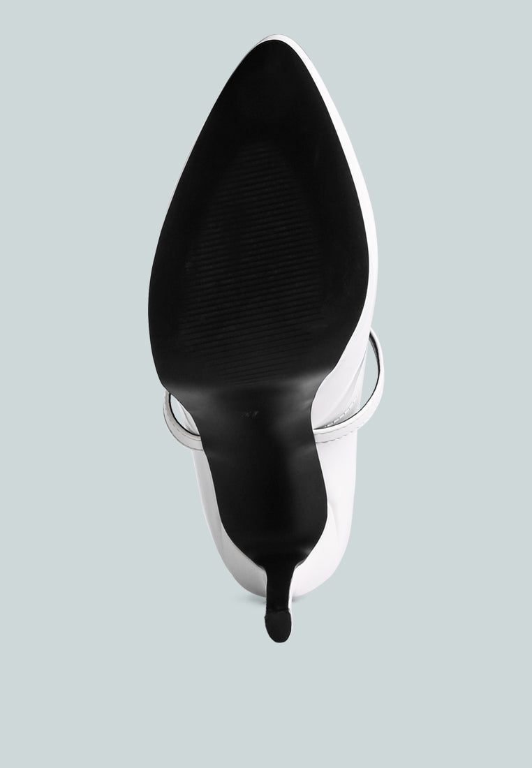 Pixie Dust Patent Faux Leather Cross Strap Pumps-4