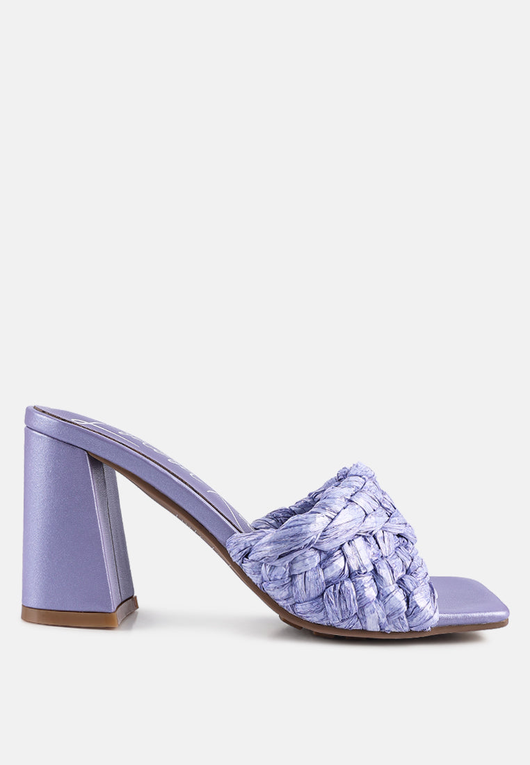 Pout Pro Braided Raffia Block Sandals-5
