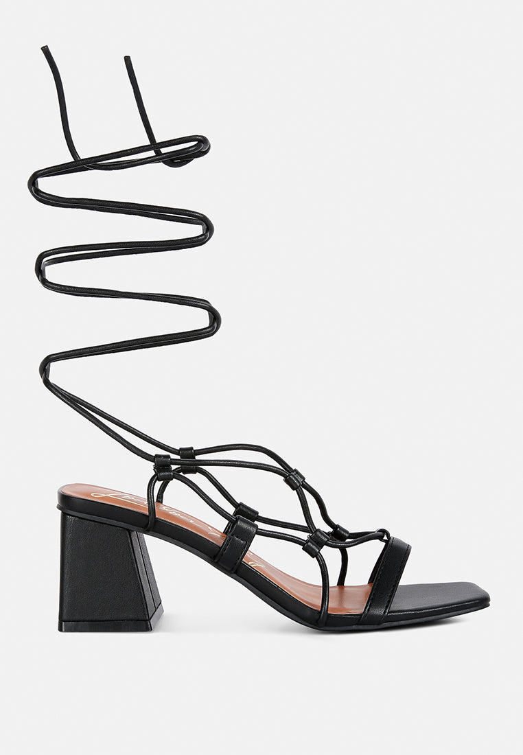 Provoked Lace Up Block Heeled Sandals-9