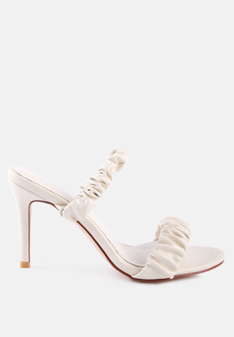 Qualie Ruched Strap Stiletto Sandals-7