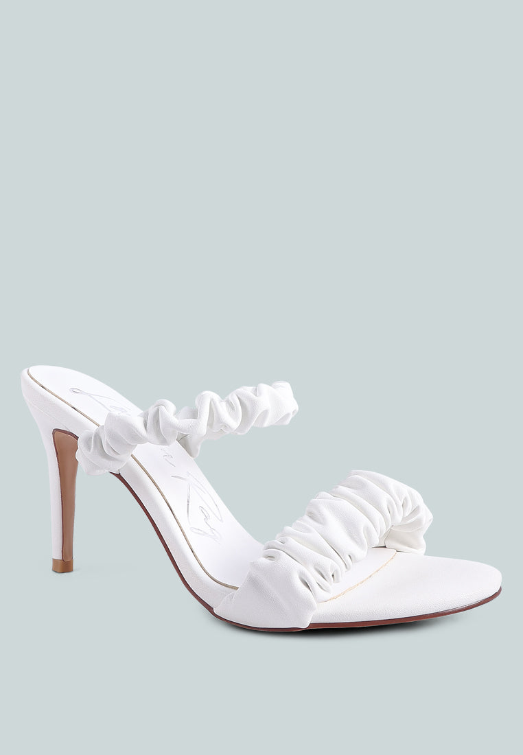 Qualie Ruched Strap Stiletto Sandals-1