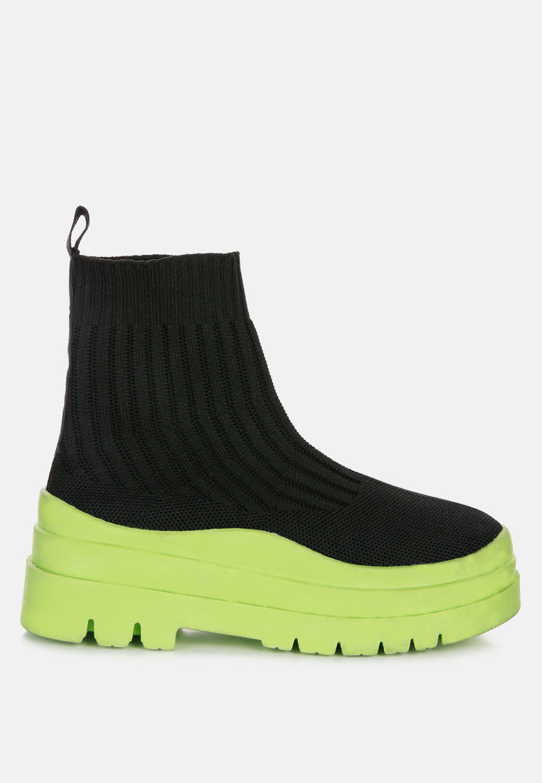 Quavo Knitted Platform Chunky Boots-5