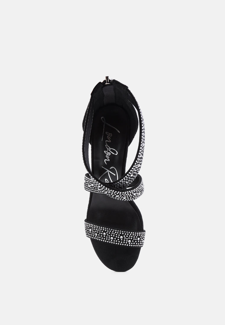 Queen Bee Rhinestone High Heeled Sandals-3