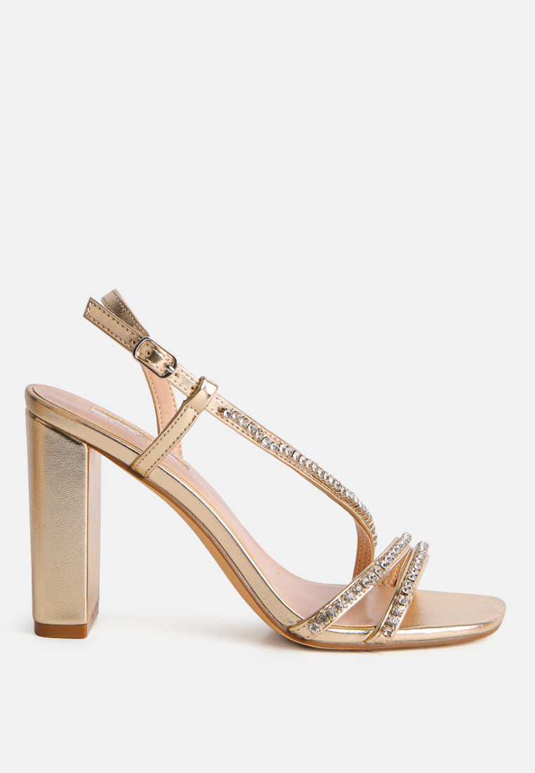 Raisins Pie Diamante Embellished Block Heel Sandals-0