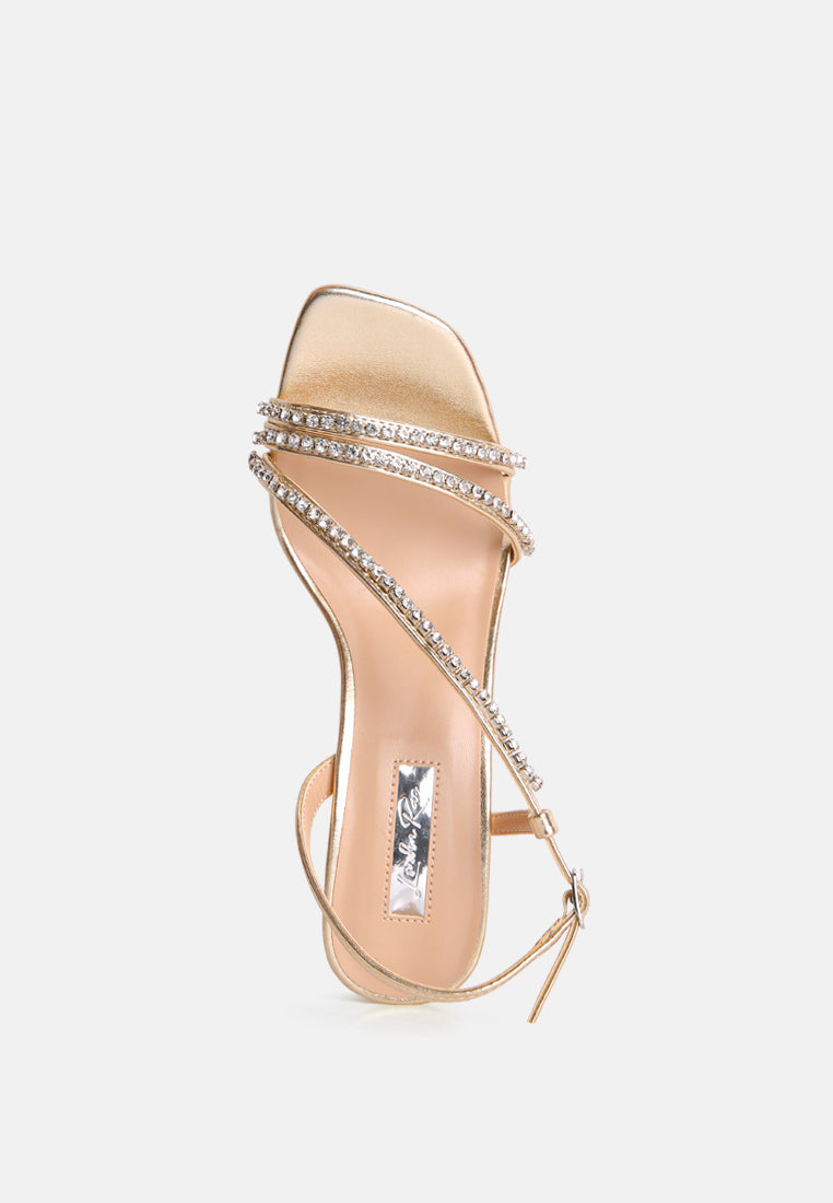 Raisins Pie Diamante Embellished Block Heel Sandals-3
