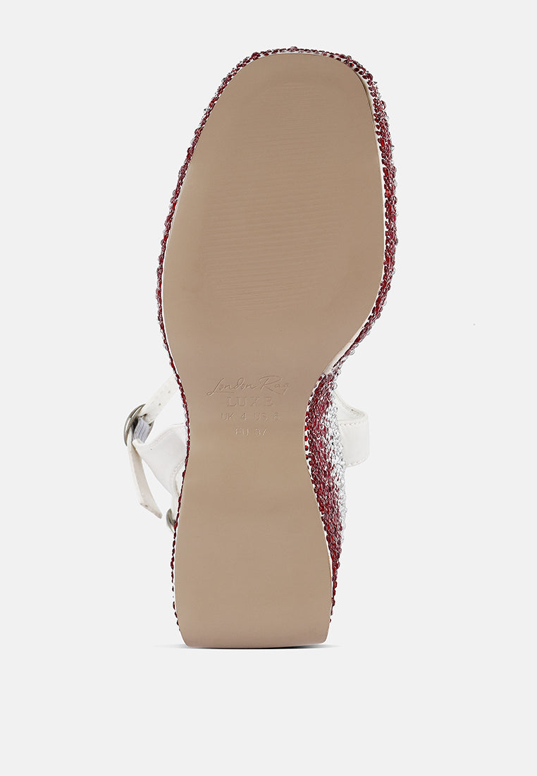 Richness Rhinestones Embellished Ultra High Wedge Sandals-4